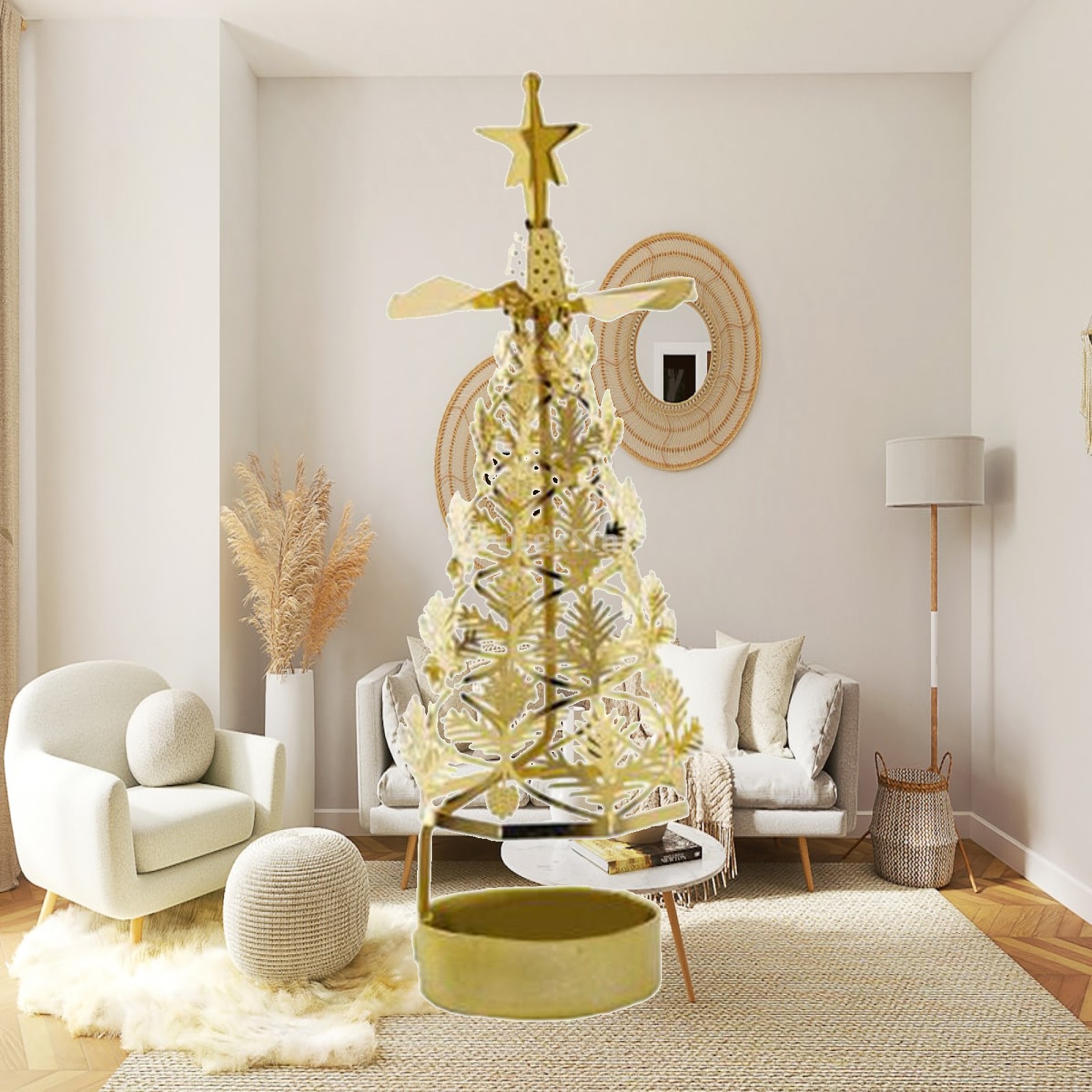 Candle Holder Decor - حامل شموع دوار من الفولاذ المقاوم