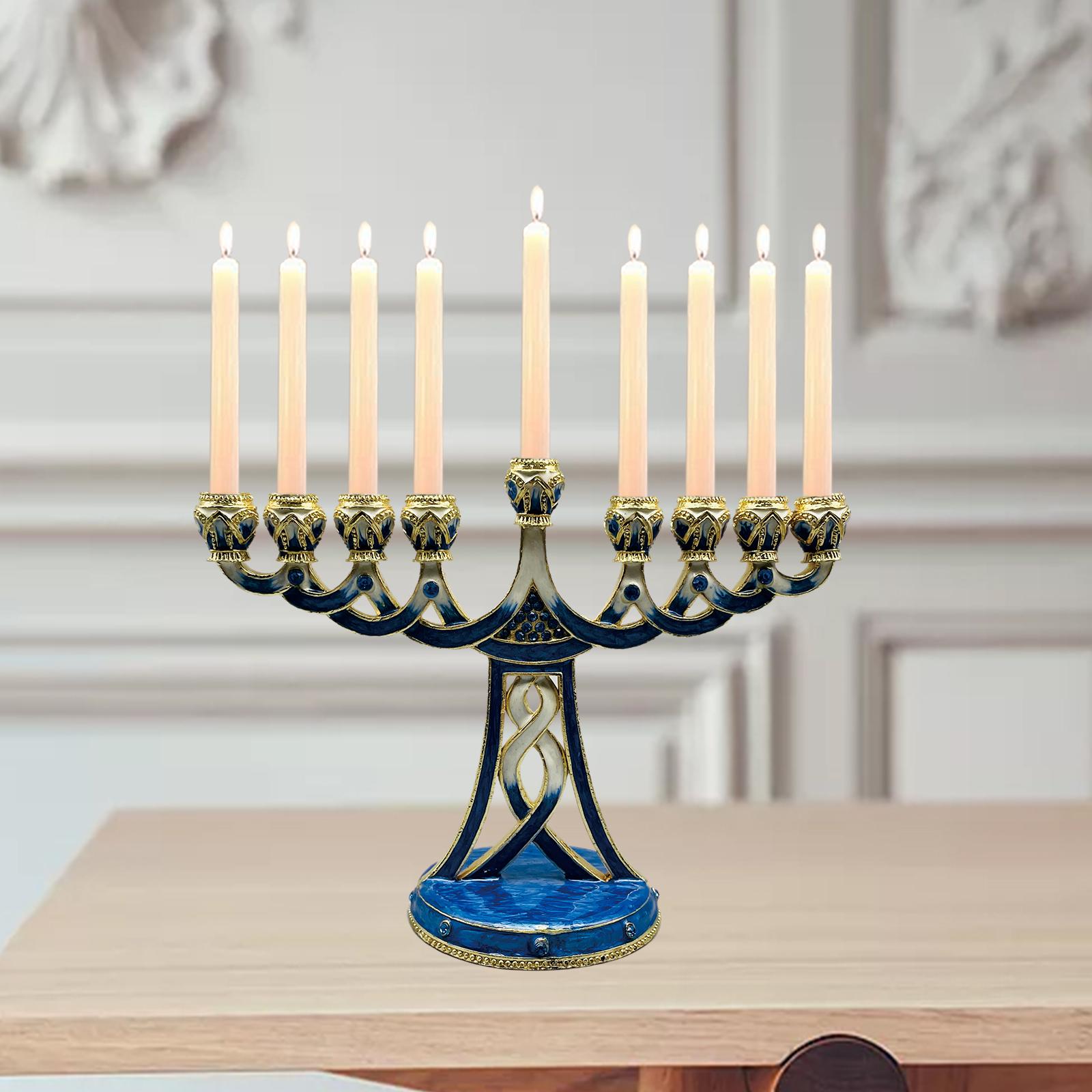 حامل شموع مينورا مطلي بالمينا، - مراجعة Candle Holder Decor وسعره