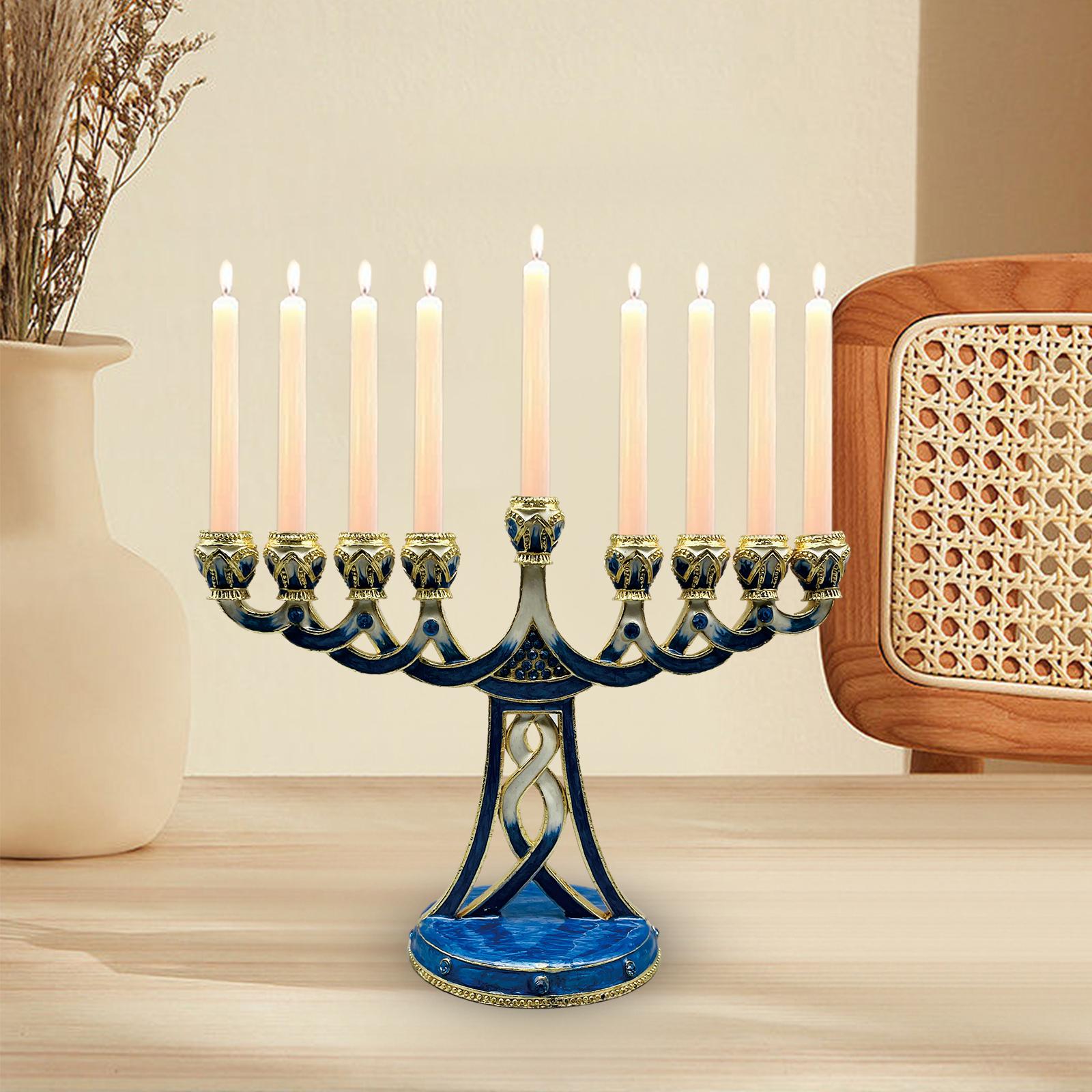 حامل شموع مينورا مطلي بالمينا، - مراجعة Candle Holder Decor وسعره