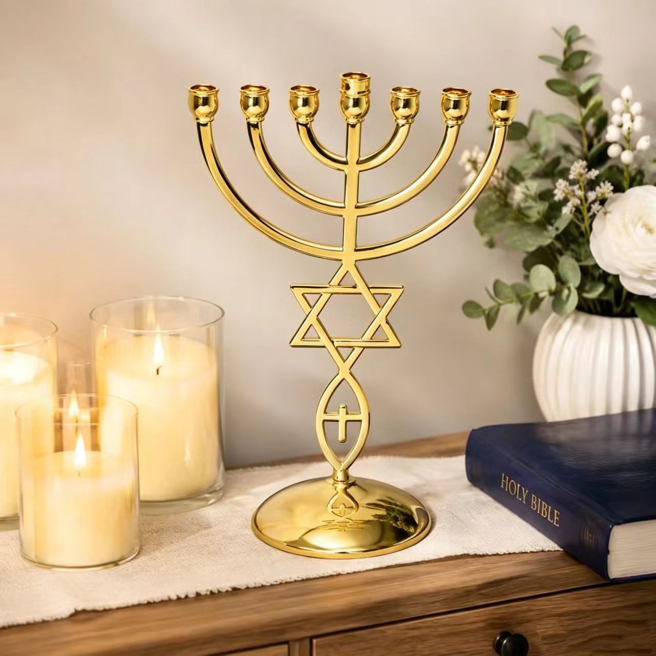 مجموعة حاملات شموع هانوكا ذات  - مراجعة Candle Holder Decor وسعره