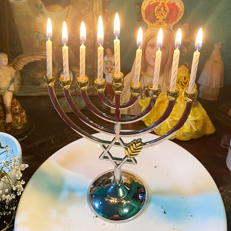 شمعدان هانوكا بـ 9 فروع مع نجم - مراجعة Candle Holder Decor وسعره