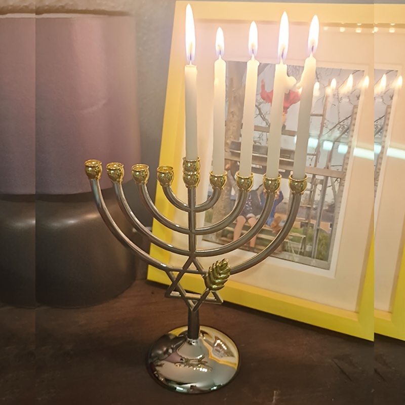 شمعدان هانوكا بـ 9 فروع مع نجم - مراجعة Candle Holder Decor وسعره