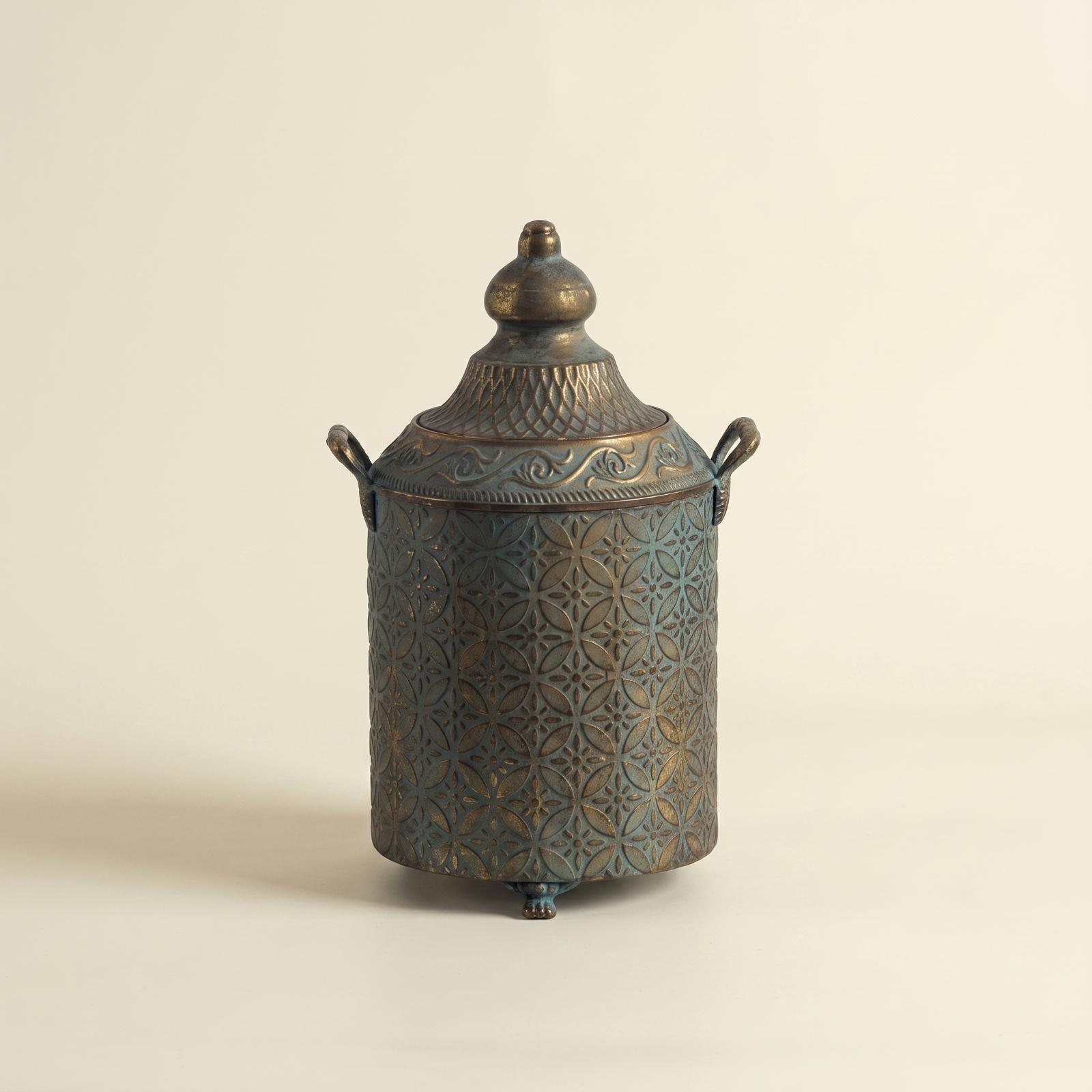 وعاء زخرفي معدني بتشطيب باتينا - مراجعة Vase Decor وسعره