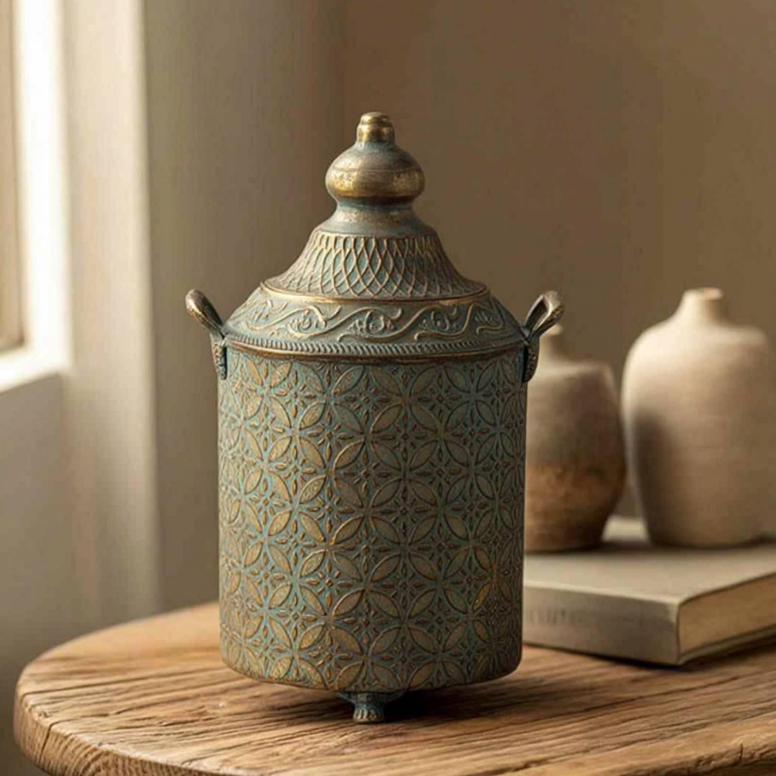 وعاء زخرفي معدني بتشطيب باتينا - مراجعة Vase Decor وسعره