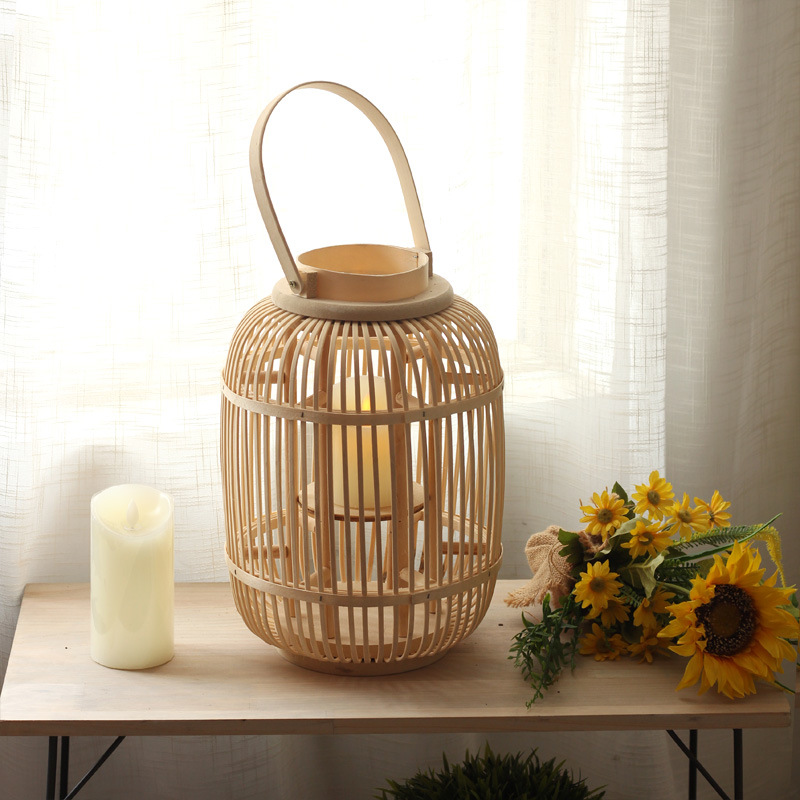 مصباح يدوي من الخيزران، حامل ش - مراجعة Candle Holder Decor وسعره