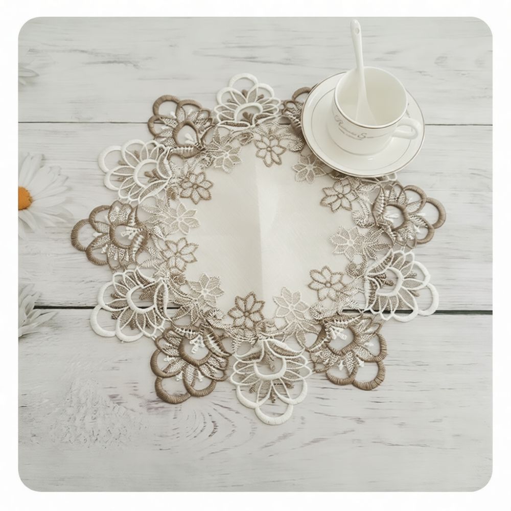 مفرش طاولة دانتيل دائري أنيق،  - مراجعة Table Runner وسعره