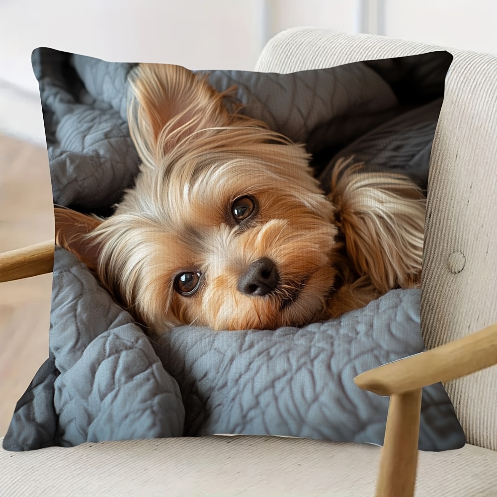 غطاء وسادة مطبوع عليه كلب يورك - مراجعة Throw Pillow وسعره