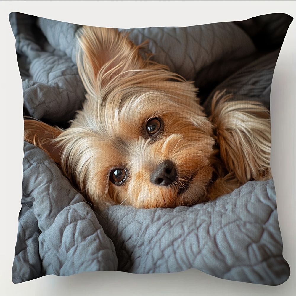غطاء وسادة مطبوع عليه كلب يورك - مراجعة Throw Pillow وسعره