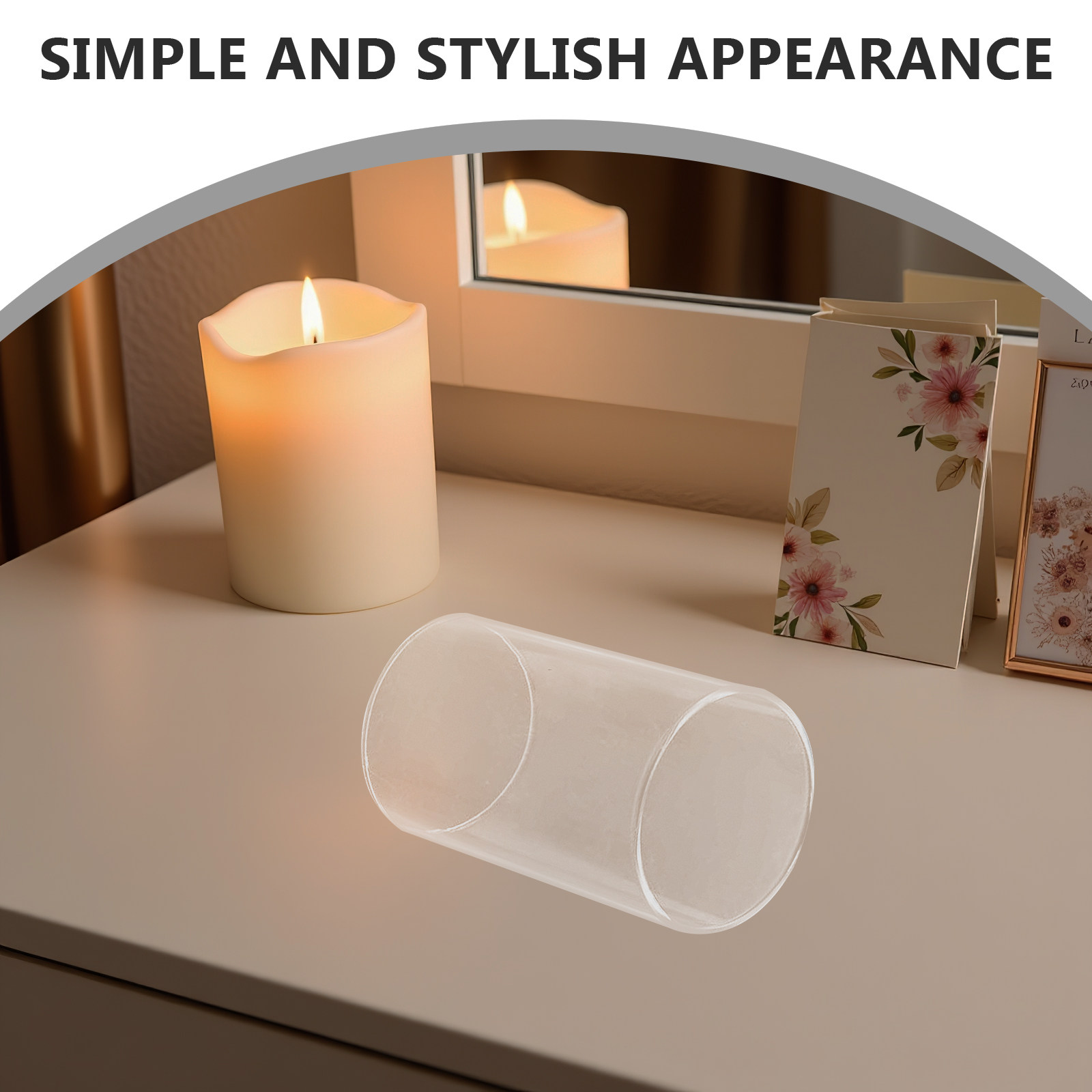 حامل شموع زجاجي أسطواني شفاف ل - مراجعة Candle Holder Decor وسعره