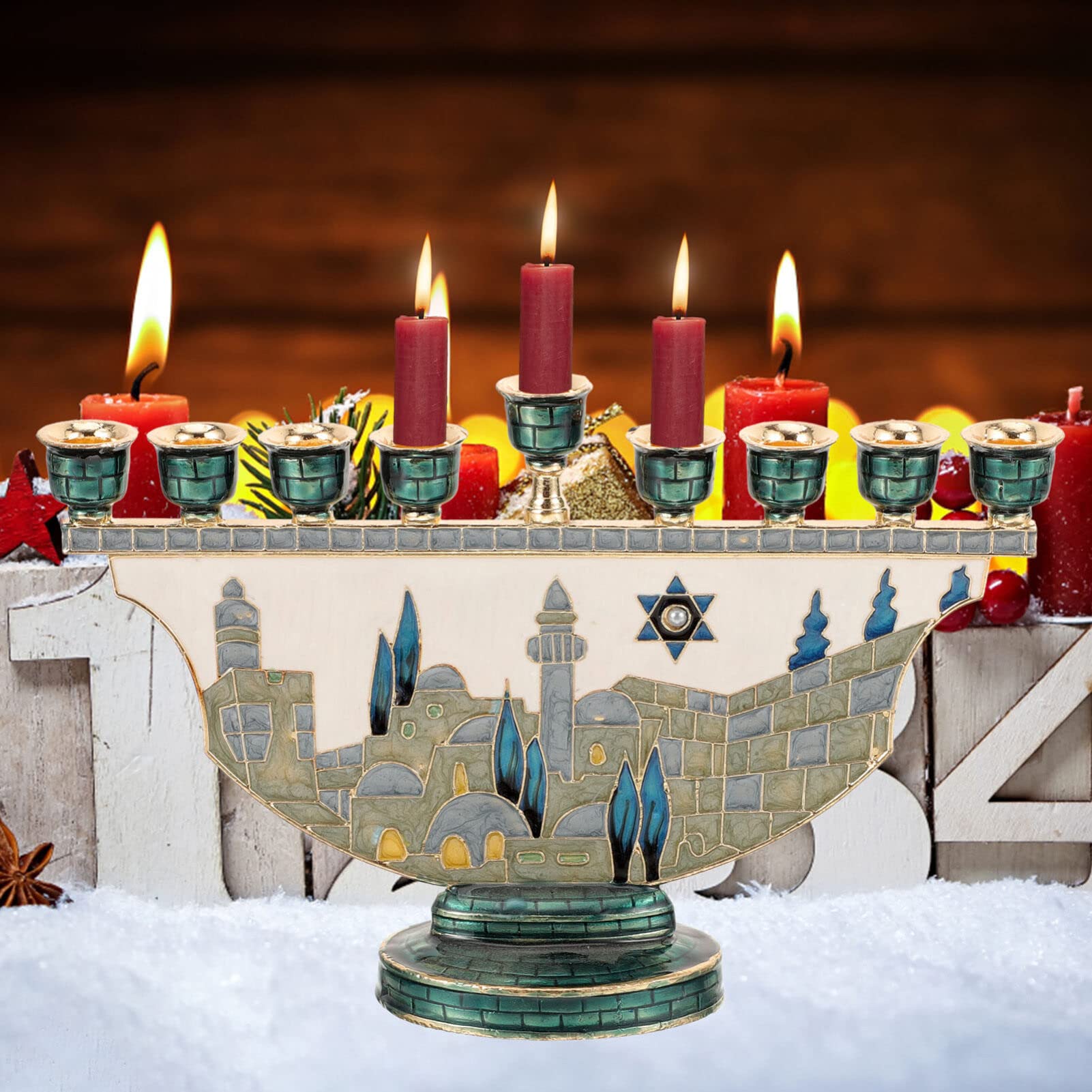 شمعدان القدس للحانوكا بـ 9 فرو - مراجعة Candle Holder Decor وسعره