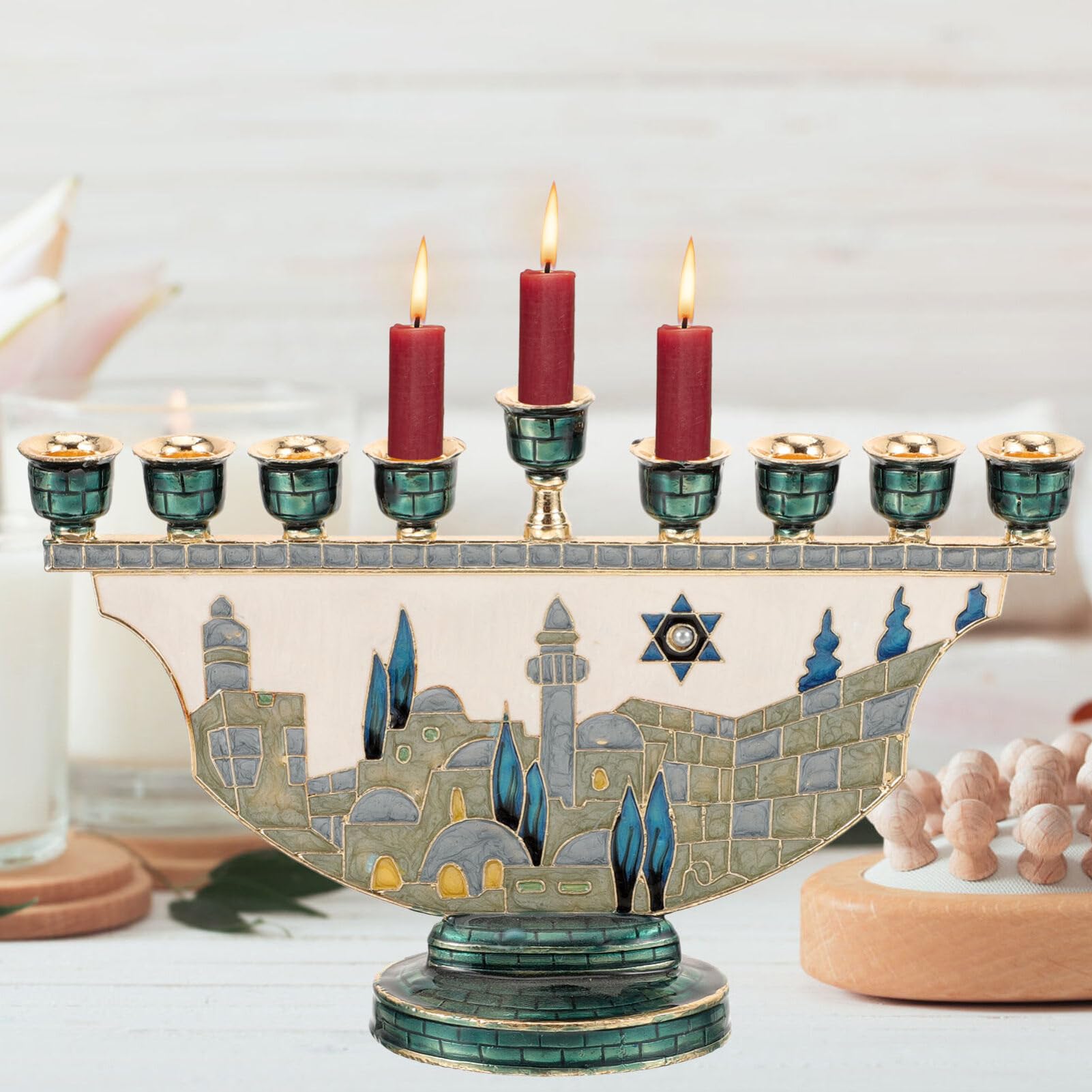 شمعدان القدس للحانوكا بـ 9 فرو - مراجعة Candle Holder Decor وسعره