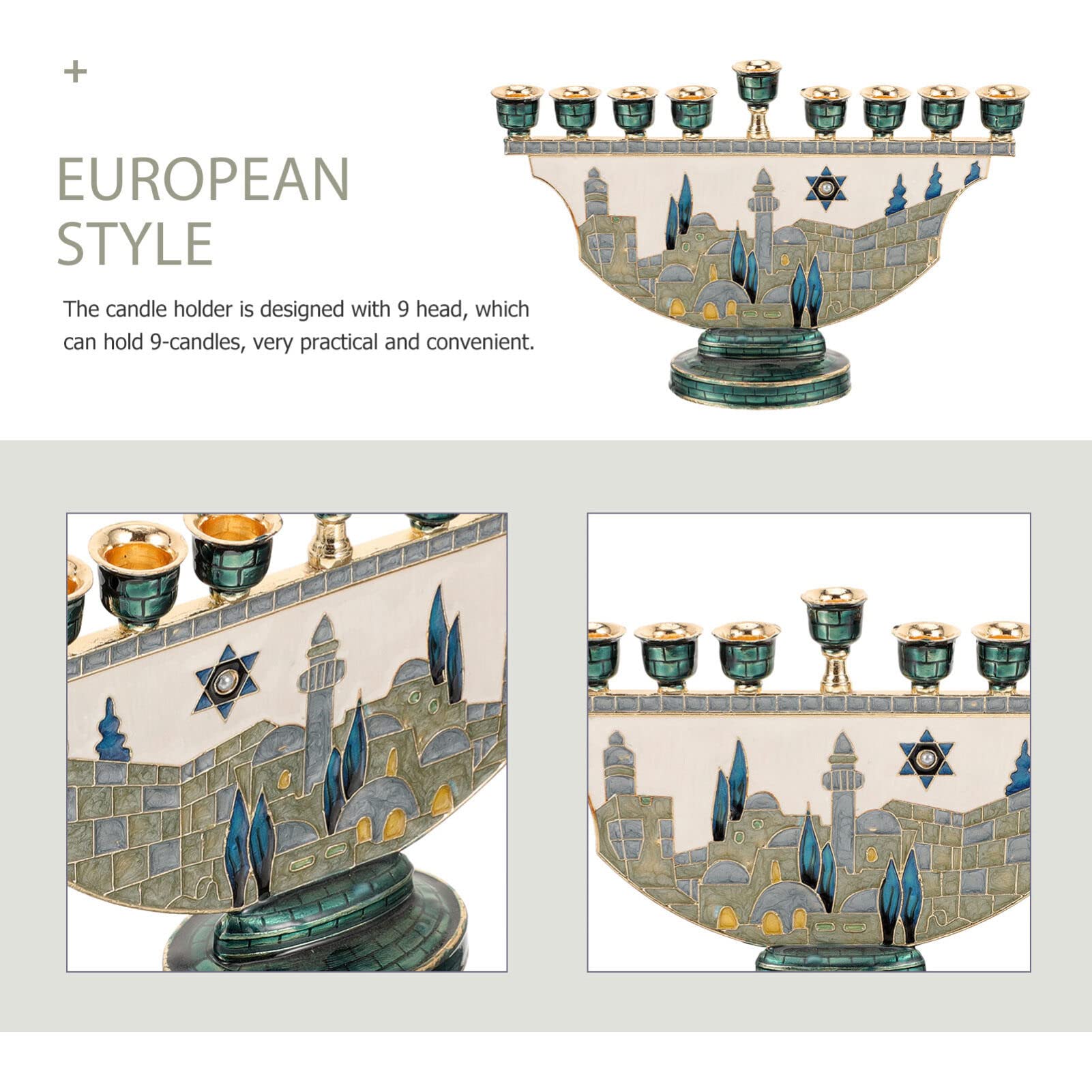 شمعدان القدس للحانوكا بـ 9 فرو - مراجعة Candle Holder Decor وسعره